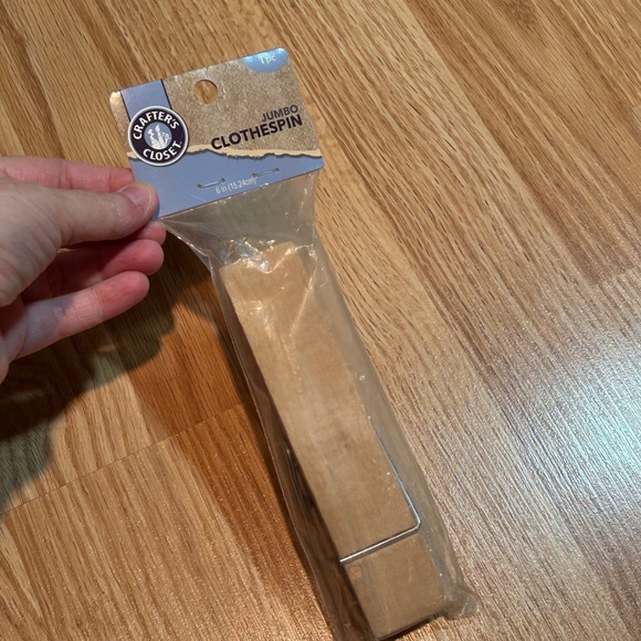 Crafters Closet Other - Crafters Closet Jumbo Clothespin 6 Inch Natural Wood Giant Craft Clip 1pc New
